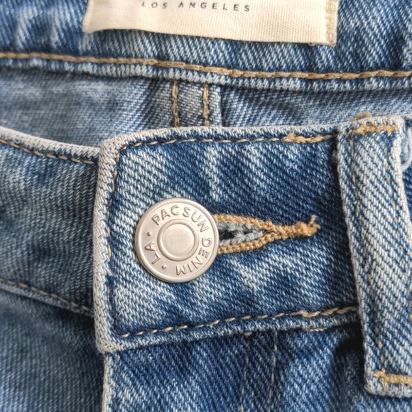PACSUN | High Rise Jean Mom Shorts, Blue, Womens US 25 - Picture 6 of 9